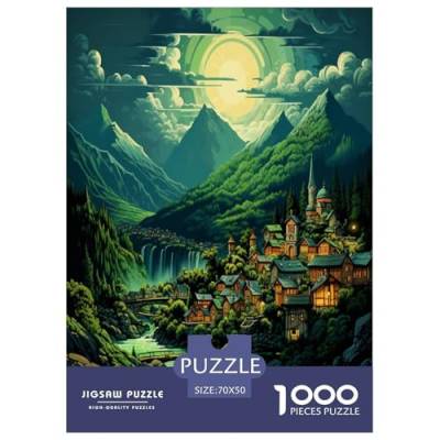 Dörfer Puzzle 1000 Teile Schwer Puzzle Spielzeug Lernspiel Impossible Herausforderungsspielzeug Für Erwachsene Kinder 70x50cm/1000pcs von ChengzeTCo